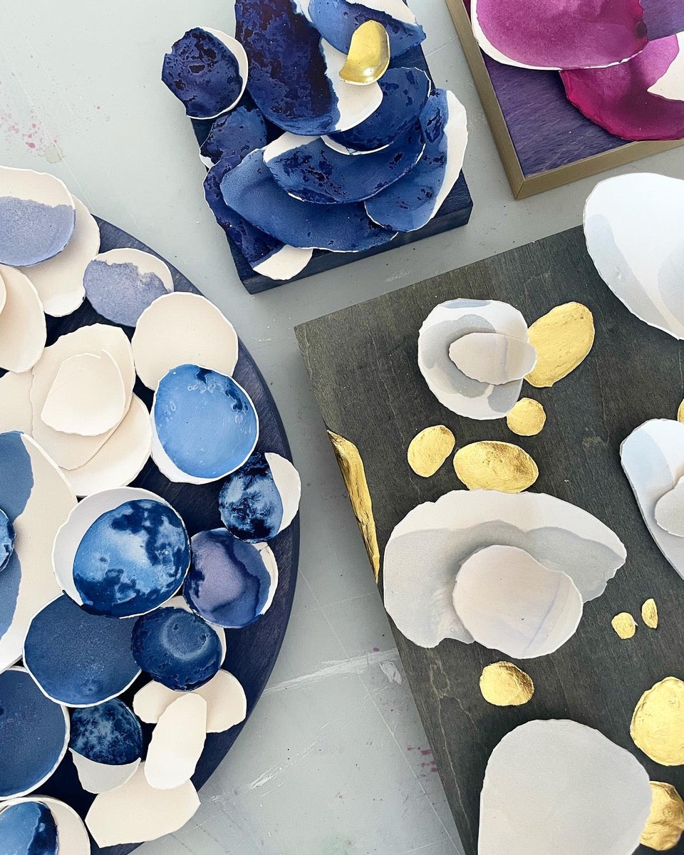 Custom Porcelain Kintsugi Eggshells on Panels