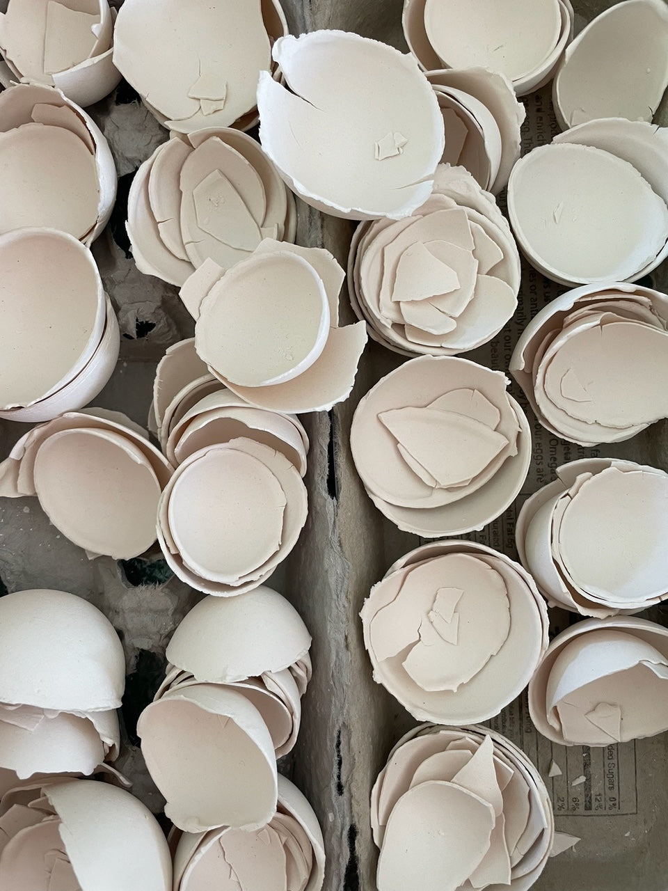 Custom Porcelain Kintsugi Eggshells on Panels