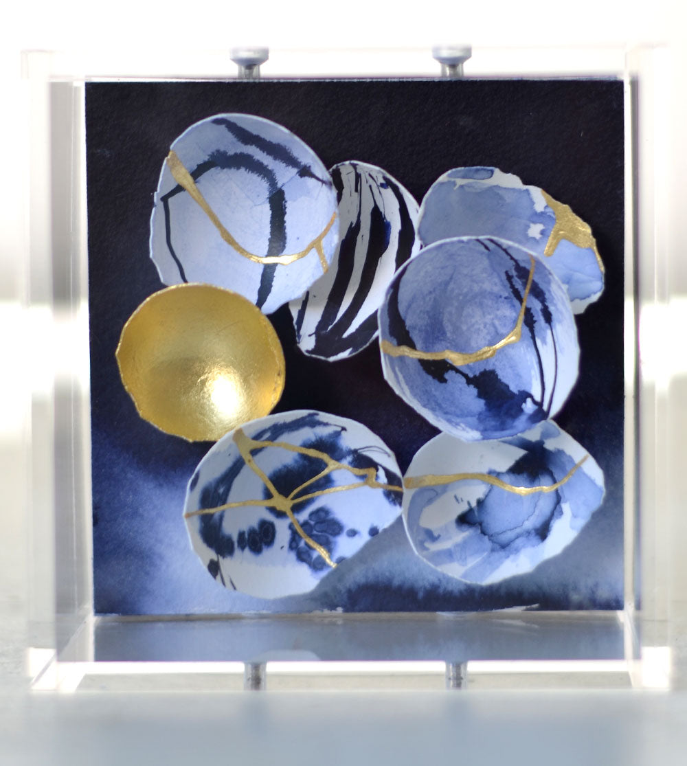 4"x4" Kintsugi Eggshell Mini #319