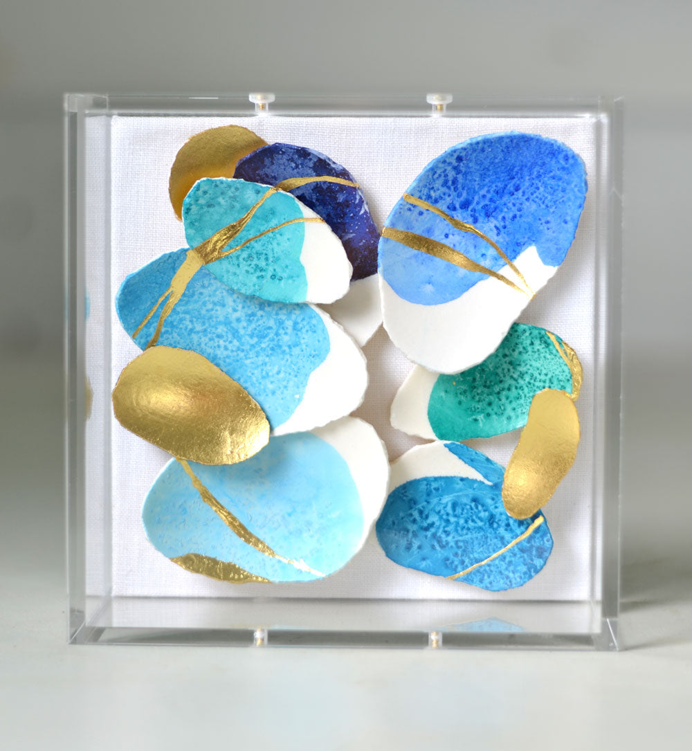 6"x6" Kintsugi Eggshells Wave