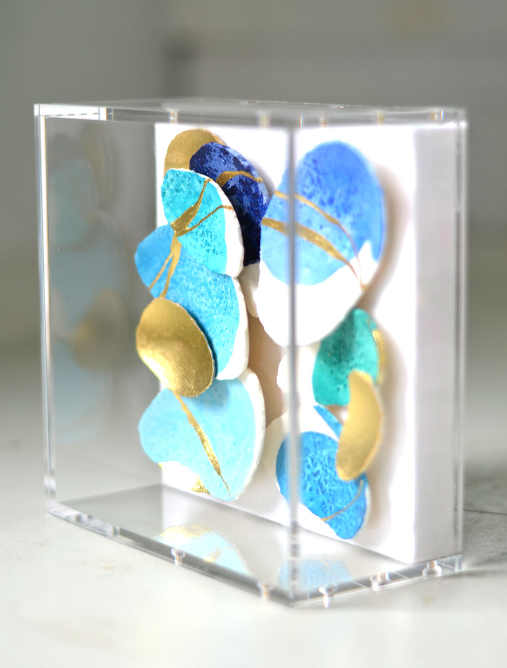 6"x6" Kintsugi Eggshells Wave