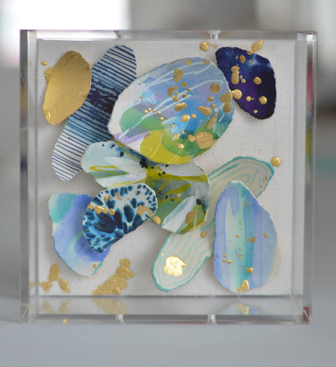 6"x6" Kintsugi Eggshells: "Happy Dance 10"