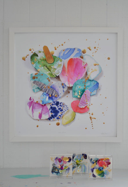 6"x6" Kintsugi Eggshells: "Happy Dance 10"