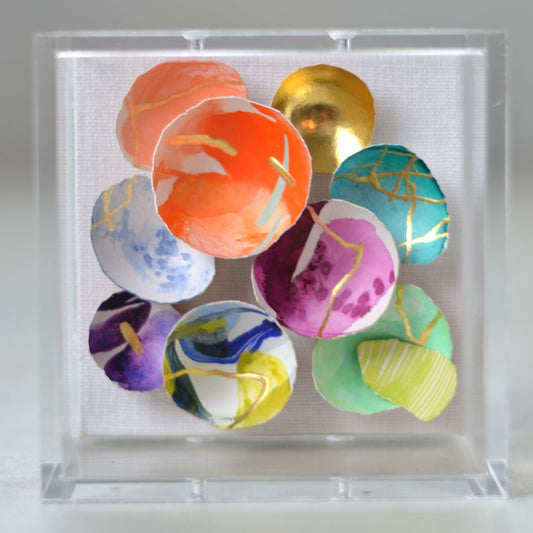 4"x4" Kintsugi Eggshell Rainbow Mini #281